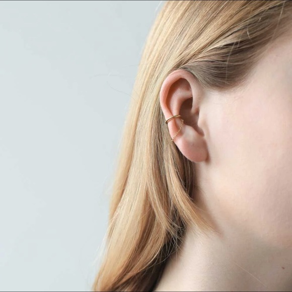 Maison Miru Jewelry - Classic chain ear cuff- 14k gold plated brass